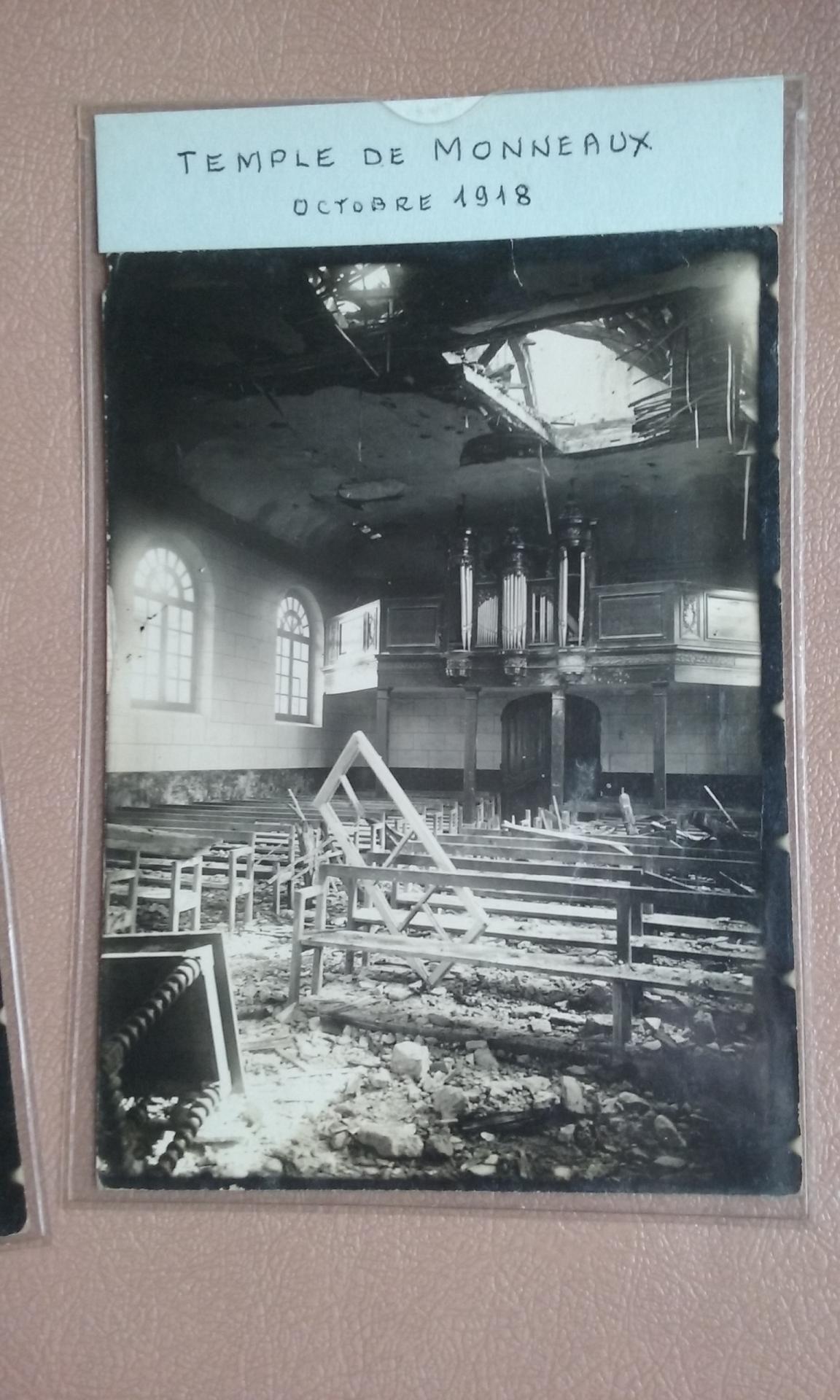 le temple après les bombardements de 1914